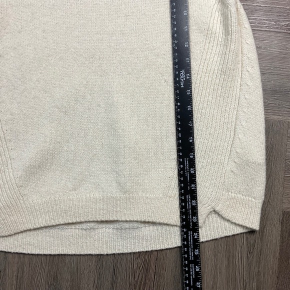 Charli Mock Neck Sleeveless Sweater Vest Womens Medium Ivory Wool Cashmere Cozy - Picture 8 of 8